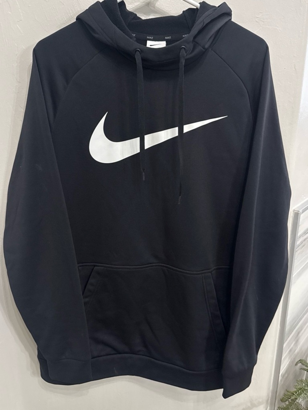 Nike Black Hoodie with White Swoosh Logo